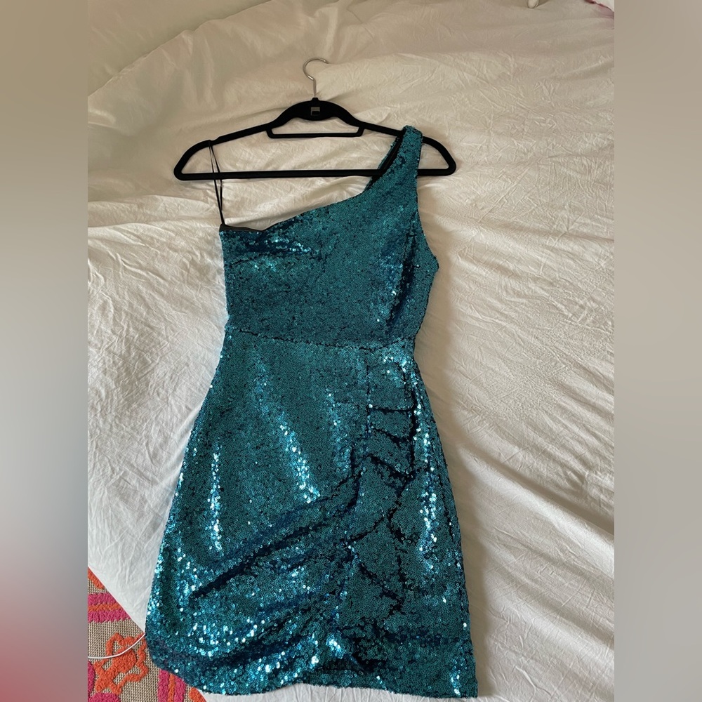 hello molly one shoulder sequin dress